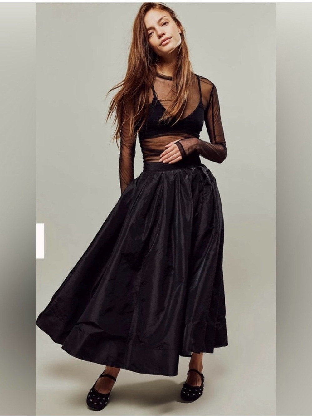 NWT Free People Emilia Taffeta Full Skirt - Sz XS